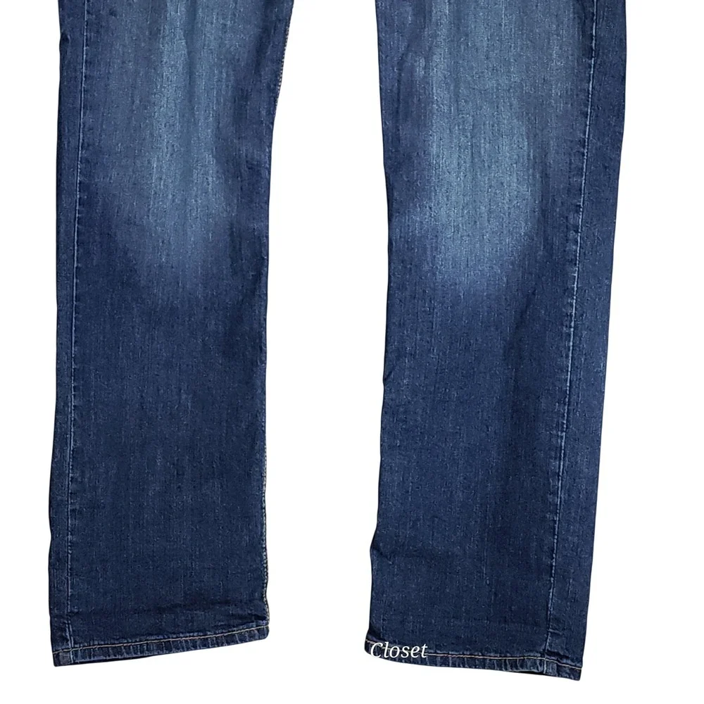 Levis 514 Straight Fit Jeans Mens 36x32 Stretch Dark Wash Blue Classic